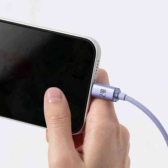 Кабель Baseus Crystal Shine Series для швидкого заряджання та передачі даних USB - Lightning 2.4A 1.2m Purple CAJY000005 Одеса