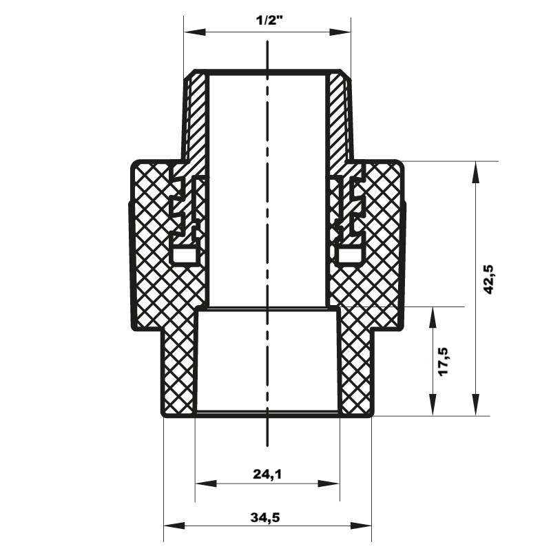 З'єднувальна муфта ЗР 25x1/2M PPR Koer K0096.PRO (KP0115) Київ - фото 3