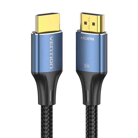 Кабель Vention Cotton Braided HDMI-A Male to Male HD v2.1 Cable 8K 5M Blue Aluminum Alloy Type (ALGLJ) Київ