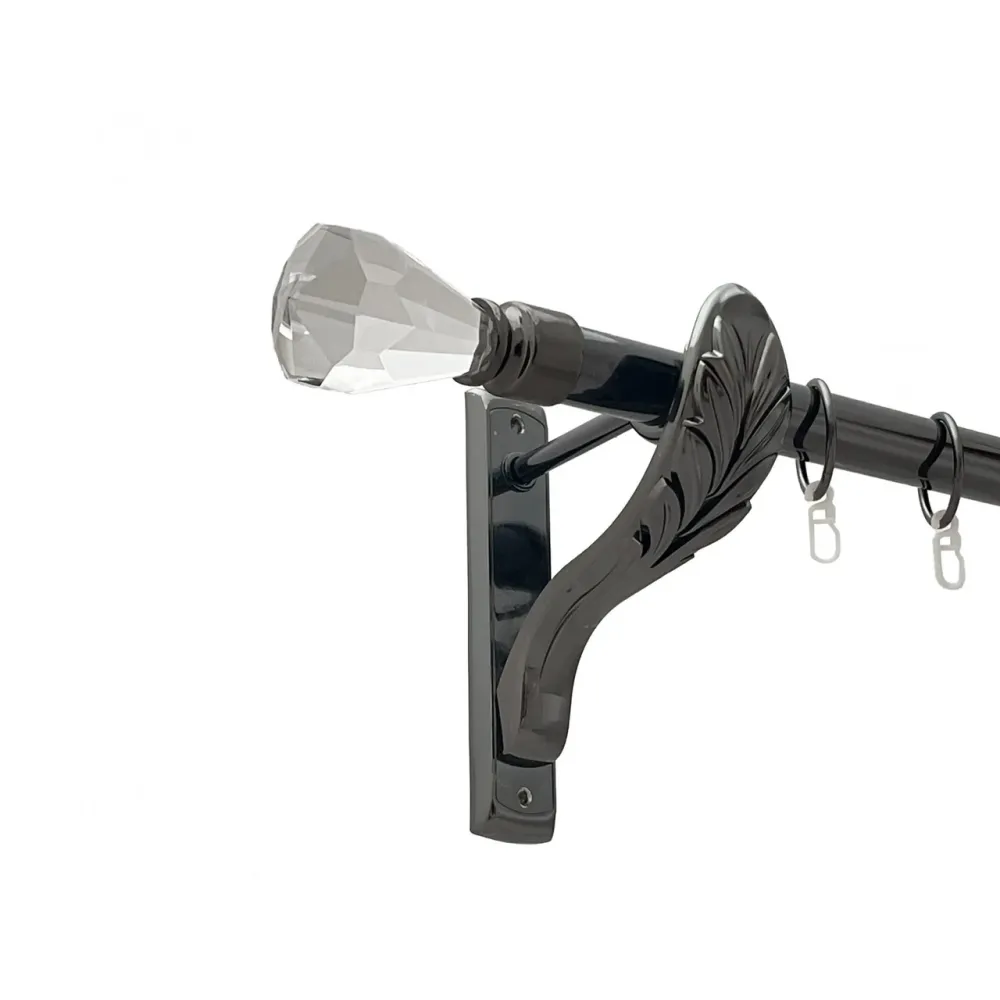 Карниз Orvit Лучетта металевий однорядний ретро гладка труба кільце металеве Онікс 25 мм 240 см (00-00021445) Львів - фото 1