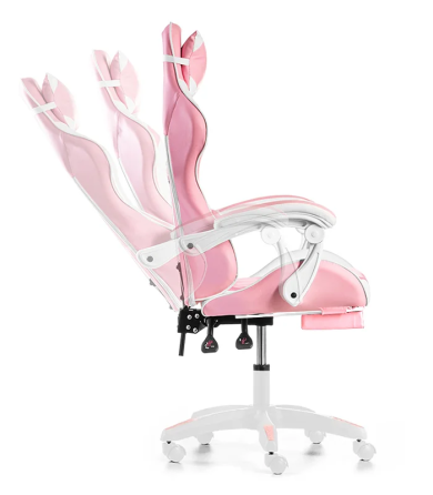 Крісло геймерське G1136 рожеве з підставкою для ніг Київ