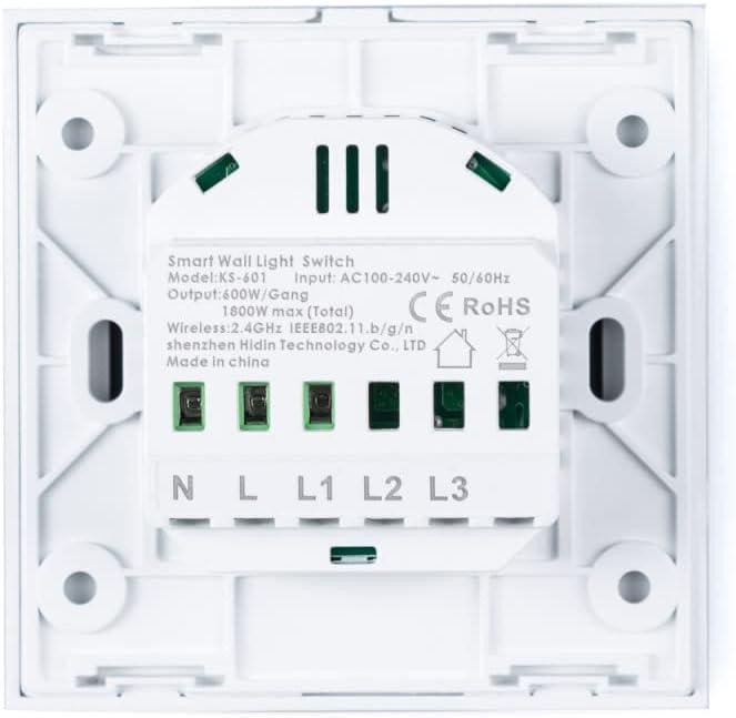 Розумний сенсорний перемикач KS-601 600 Вт сумісний із Google Home/Alexa Дніпро - фото 4