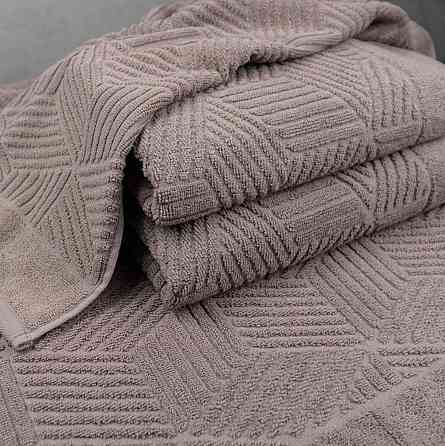 Комплект махрових рушників Уельс 2шт GM Textile 50х90см, 70х140см 500г/м2 (Шоколад) Суми