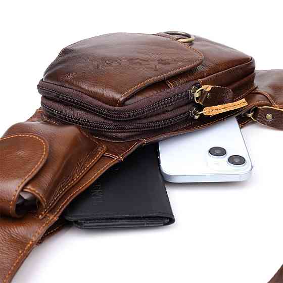 Мужская сумка через плечо из натуральной кожи Vintage 22959 Коричневый Киев