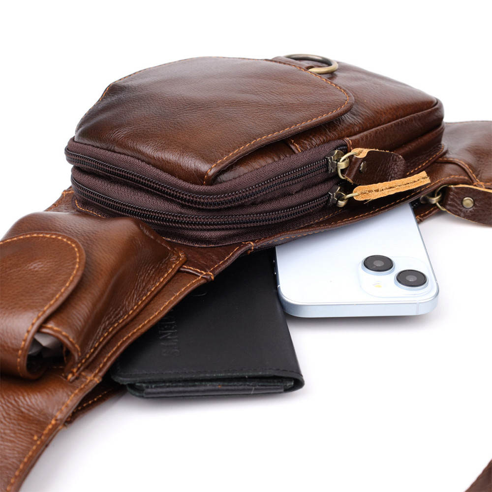 Мужская сумка через плечо из натуральной кожи Vintage 22959 Коричневый Киев - изображение 5