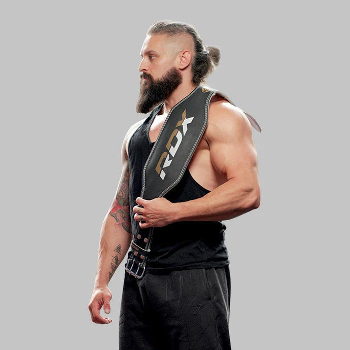 Пояс для важкої атлетики RDX 4 шкіряний Black Gold S Кам'янське - фото 5