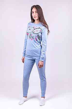 Домашний женский комплект (пижама), голубой Украина топ Крохатушка одяг Киев