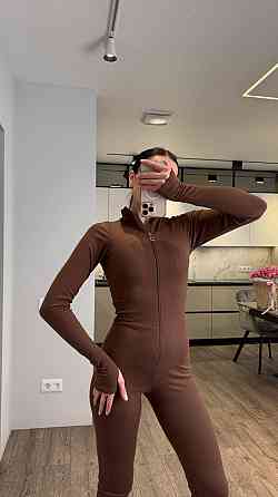 Женский стильный и теплый термо комбинезон пума Шоколад, 44/46 Одесса