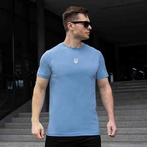 Футболка Pobedov Peremoga - Герб белая вышивка Темно-голубой S TSfu2 043Sdbl Киев