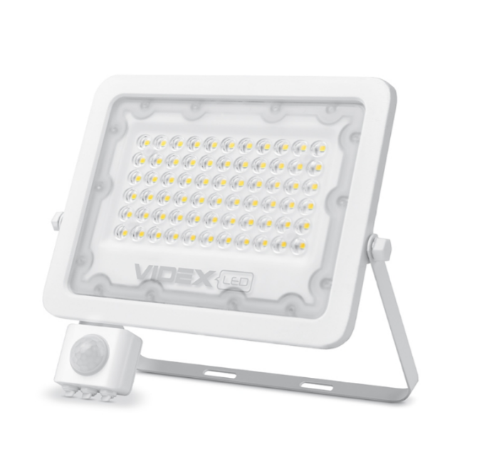 LED Прожектор 50W 5000К 220V з датчиком руху та освітлення білий VL-F2e505W-S Videx Житомир - фото 6