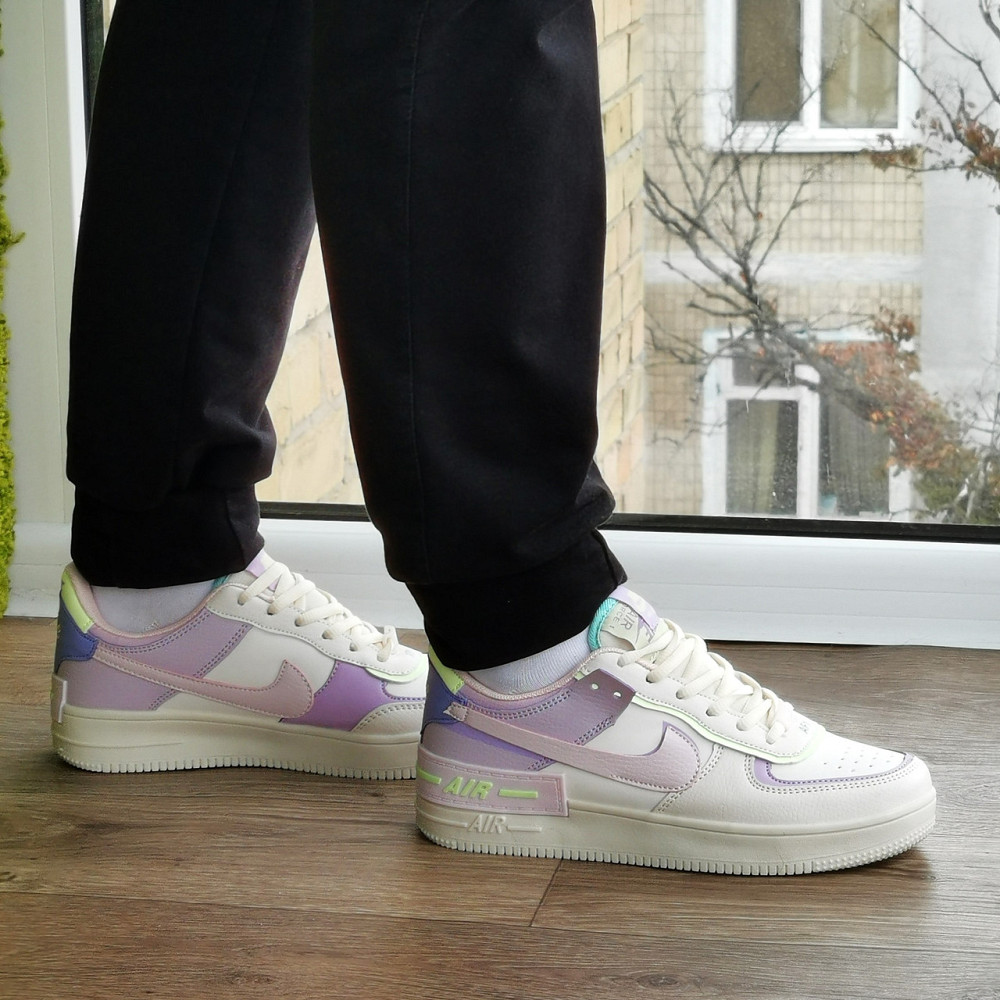 Кросівки Nike Force Білі Жіночі Квітн Шкіряні Форси Різнобарвні Найк (розміри: 36,37,38,39,40,41) - 25 Дніпро - фото 6