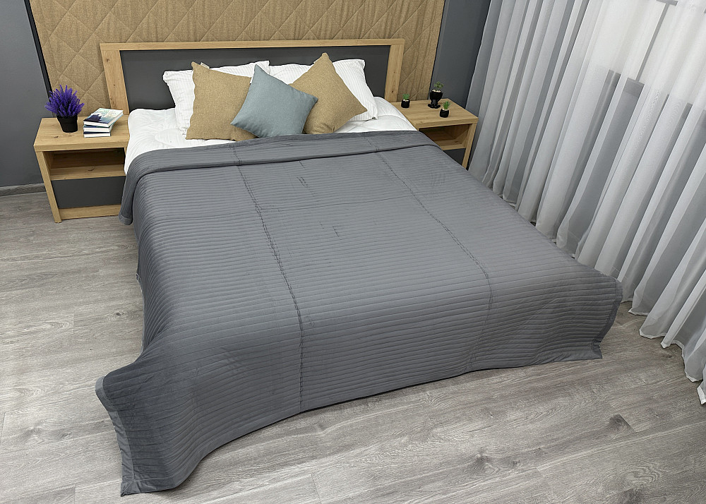 Покрывало велюровое King Size 220х240 см цвет серый (85-208) Киев - изображение 3