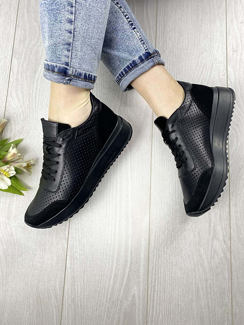 EMELI Кросівки жіночі EMELI 915/2 ST чорні (весна-осінь, шкіра натуральна) (2686) лише 39р. Коломыя - изображение 1