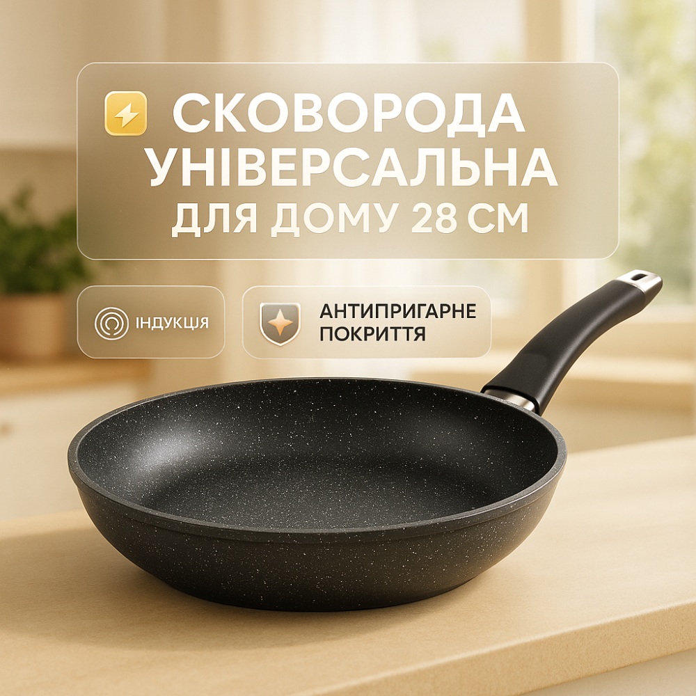Глубокая сковорода для кухни, Сковорода качественная гриль, Сковородка качественная удобная на кухню CG-67 Львов - изображение 13