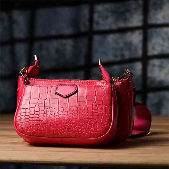 Женский удобный двойной клатч из экокожи Vintage sale_15136 Розовый Киев