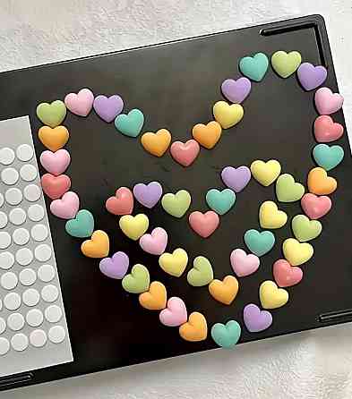 Кабошони сердечки пастельні 42 шт декор для смоли та прикрас Київ