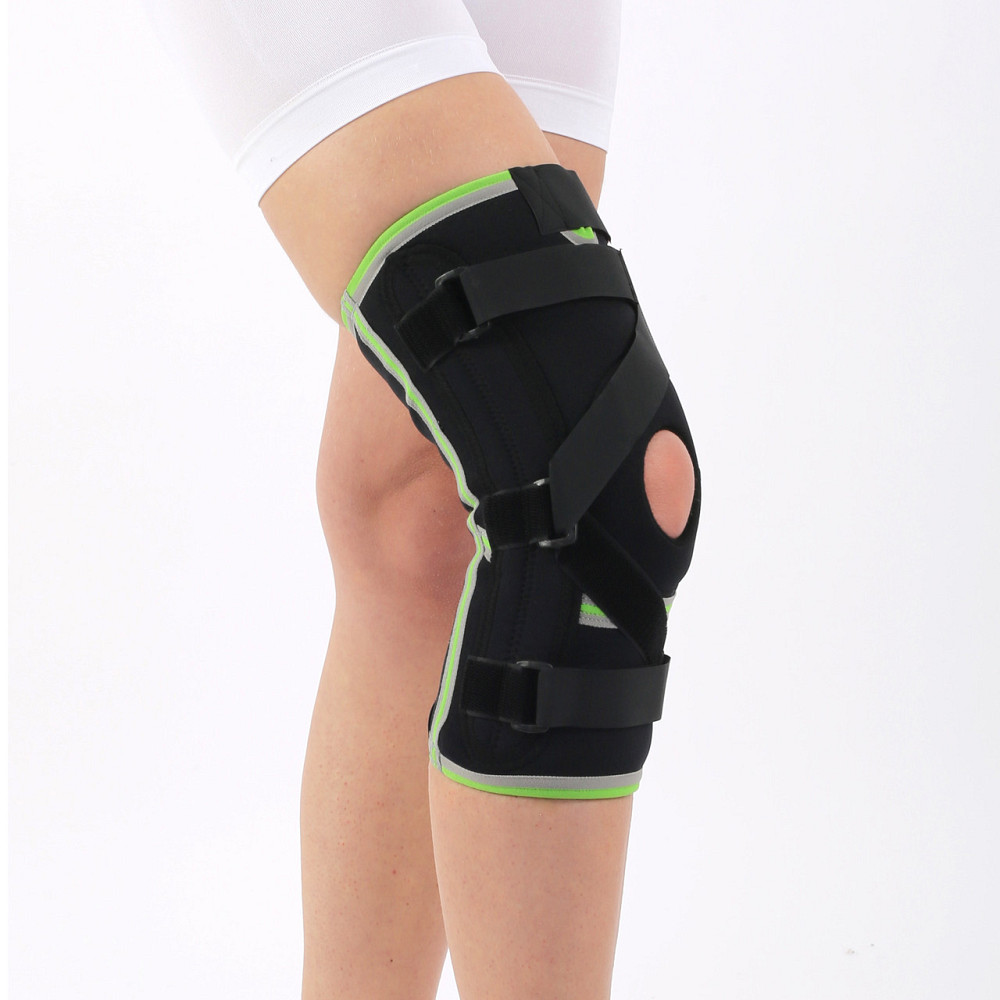 Бандаж на коліно регулюючий, з 4-ма ребрами та хрестоподібним ременем, наколінник Розмір XL Кам'янець-Подільський - фото 1