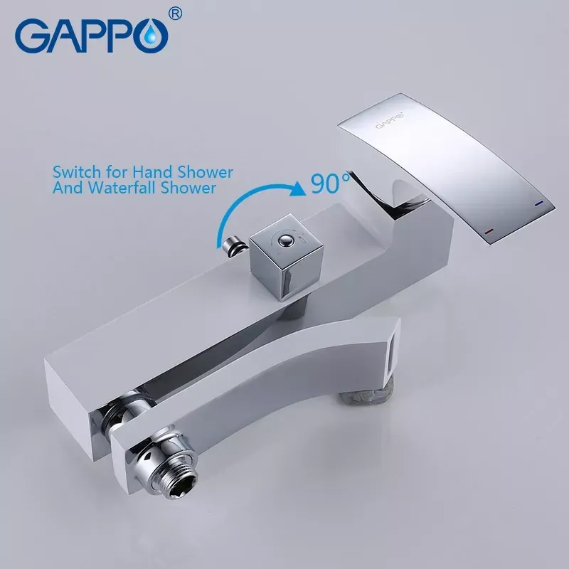 Душова система GAPPO G2407-8 з виливом, білий/хром Київ - фото 2