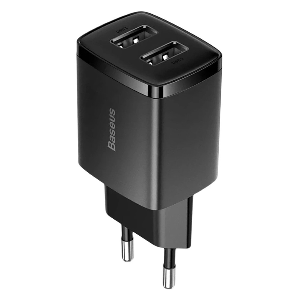 Універсальний зарядний пристрій Baseus Compact Charger 2U 10.5 W CCXJ010201 (Чорний) Николаев - изображение 1