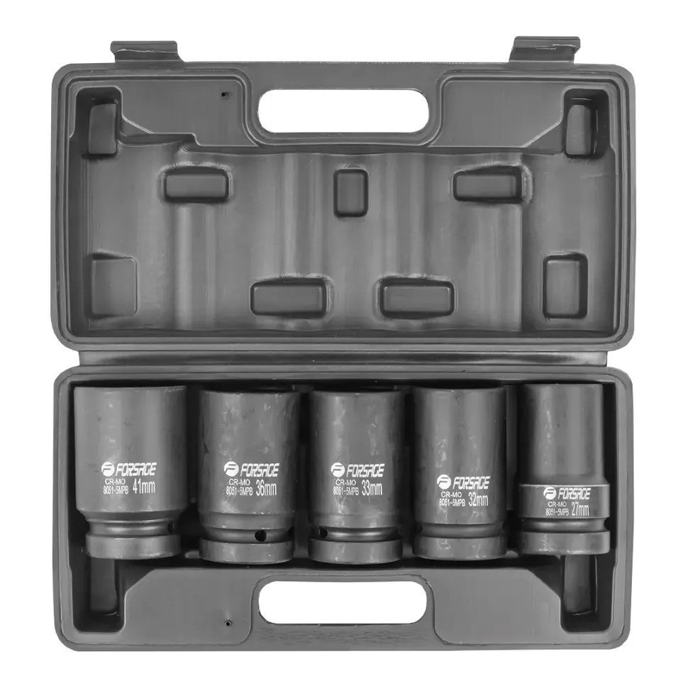 Набір глибоких ударних головок 5 предметів, 1" Forsage F-8051-5MPB Одеса - фото 1