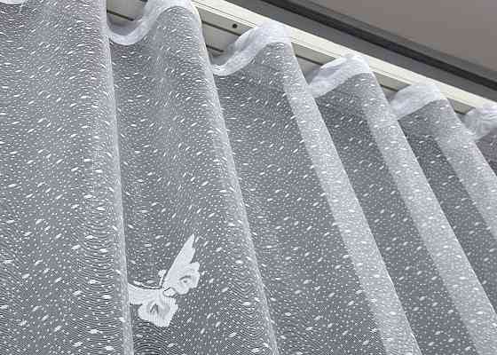 Тюль жакард "Метелики" колір білий 1560т Київ