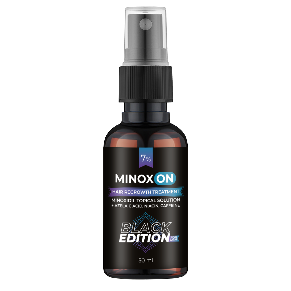 Чоловічий лосьйон для росту волосся Black Edition Minoxidil 7% Minoxon 50 мл Київ - фото 1
