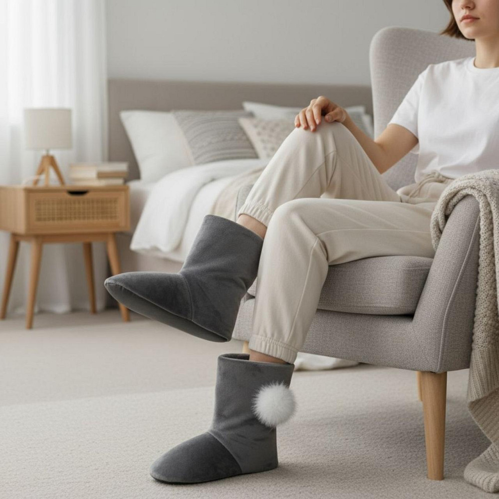 Женские домашние тапочки сапожки теплые на овчине PaGo комнатные сапожки угги Одесса - изображение 17