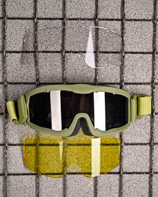 Очки маска  защитные баллистические с вентиляцией олива   ПП7842 Одесса - изображение 3