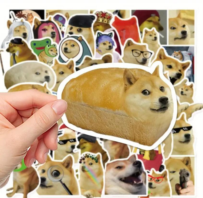 Наклейки Стикеры с мемами собаками. Водонепроницаемые виниловые эстетические наклейки, набор 50 штук Киев - изображение 5
