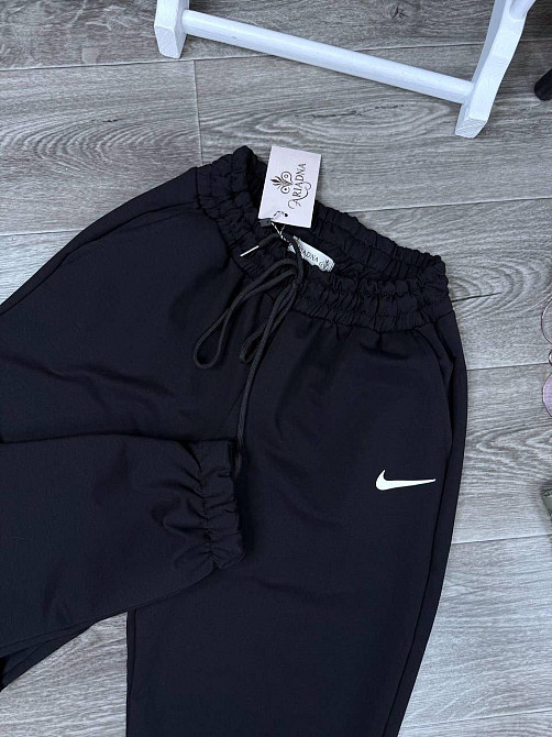 Жіночі теплі спортивні штани - джогери з високою посадкою турецька двонитка пєнʼє Одеса - фото 2