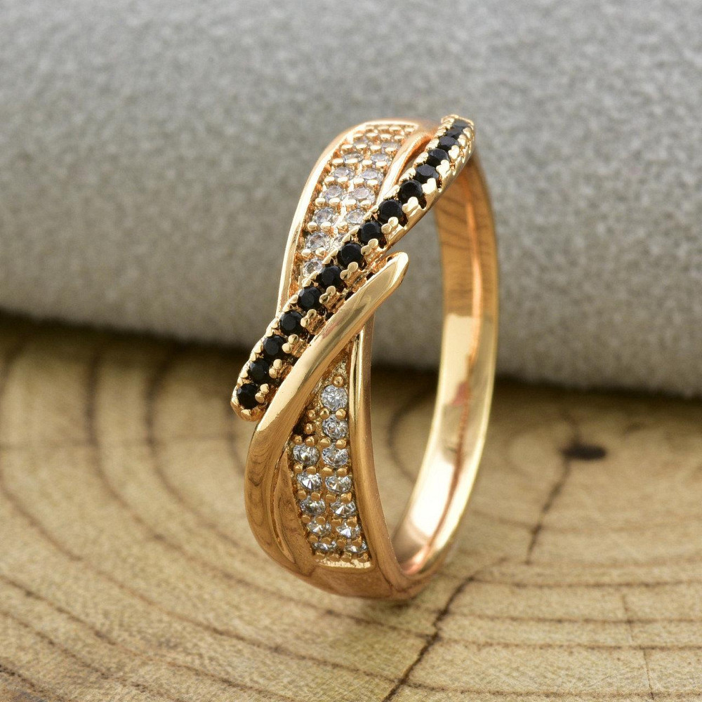 Кольцо 19 размер Xuping (ширина 6мм, вес 2.9г), позолота 18К Киев - изображение 1