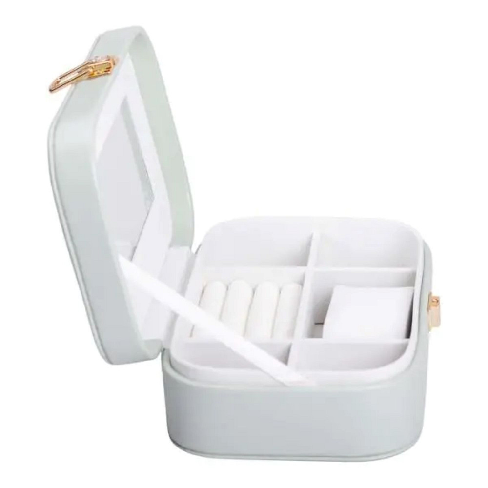 Yiwu Скринька для прикрас з еко шкіри 15×10×5 см із дзеркалом органайзер для ювелірних виробів Коломыя - изображение 4