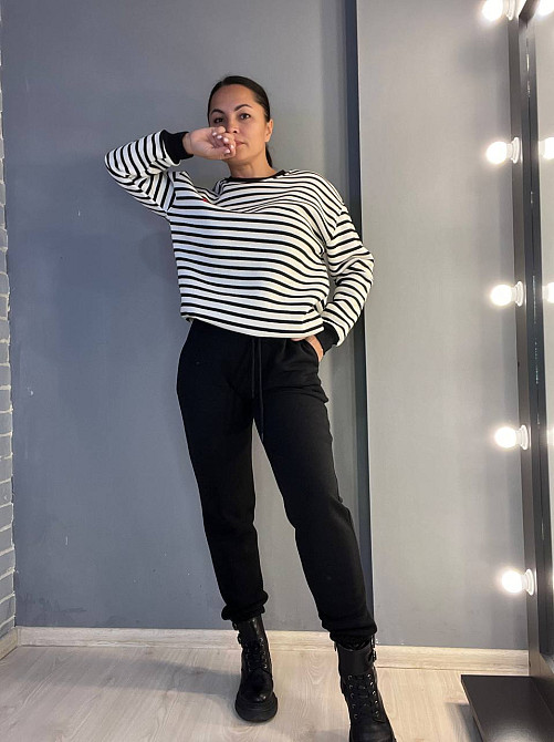 Штаны женские ENJOY 2925 спортивные джоггеры на резинке утепленные на флисе черные, черный, L Киев - изображение 7