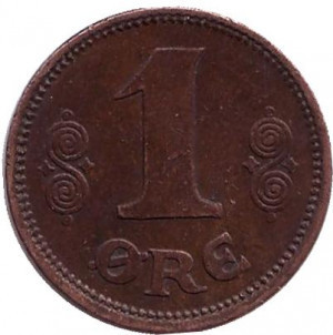 Монета 1 ері. 1915,17,23 рік, Данія. Полтава - фото 1