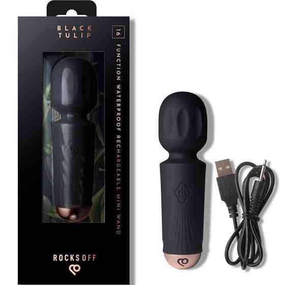 Вибромассажер Rocks Off Mini Wand Black Tulip, 16 режимов Sex Aura Киев