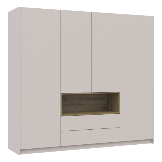 Шафа для одягу з нішою Doros Дейл 206х52х220 см Кашемір/Дуб артизан (DRS-011286) Львів