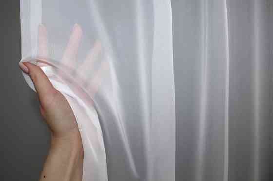 Тюль з тасьмою на трубу VR-Textil н101 Шифон однотонний Білий 300х250 см (44-001) Київ