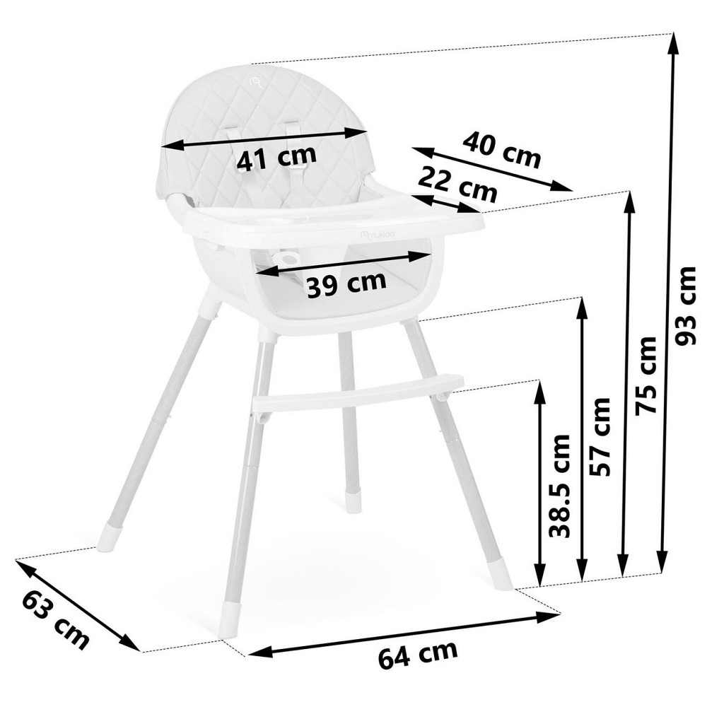 Стільчик для годування Nukido Lilo 63 х 64 х 93 см - бежевий Київ - фото 7