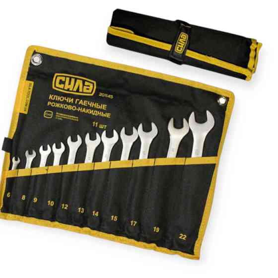 Набор ключей рожково-накидных 6-22 мм 11 шт (ткан. чехол) CrV Мукачево