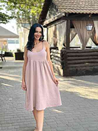 Летнее платье сарафан из муслина на бретельках Caramel 54-56, Капучино Киев