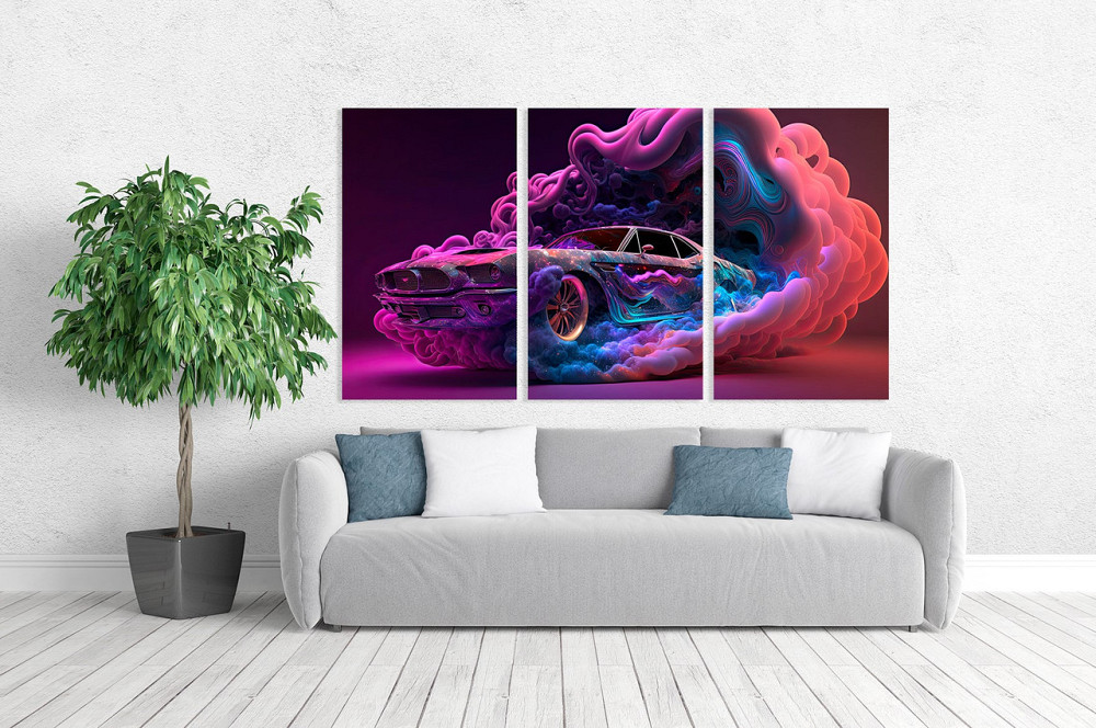 Модульная картина в гостиную / спальню Машина   ART-118_3A Киев - изображение 2