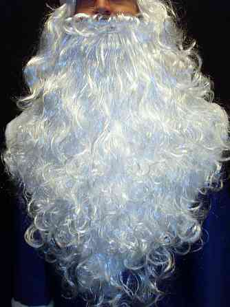 Борода 60 см 140 г + перука 65 см 150 г білі Св.Миколая/Санта Клауса/Д.Мороза/старця/чаклуна, №62 ДОБРОНОСНИЙ Київ