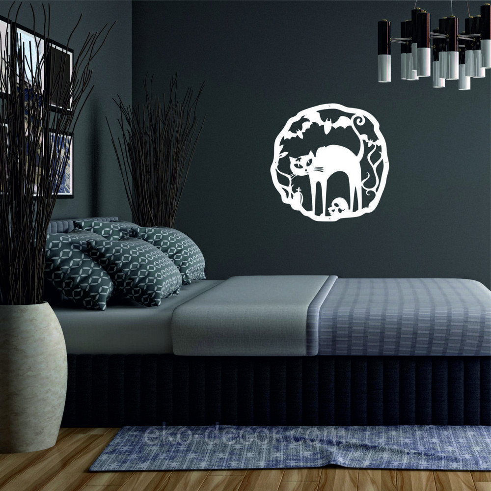 Декоративное настенное 3D Панно «Хэллоуин», Декор на стену с объемом 70*70 см, Белый Киев - изображение 2