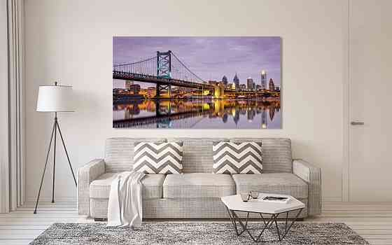 Картина полотно у вітальню / спальню  Міст Філадельфія   MLP_384 ( 60х30см ) 60x100 см Київ