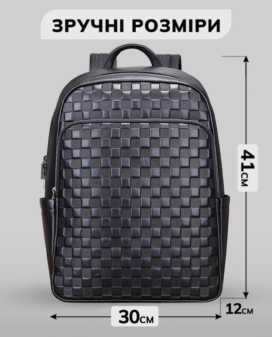 Чорний чоловічий шкіряний рюкзак для ноутбука Tiding Bag Київ - фото 5