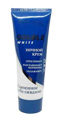 Крем для обличчя нічний 3в1 Відбілюючий 75 мл. Eveline Double White Евелін Запоріжжя