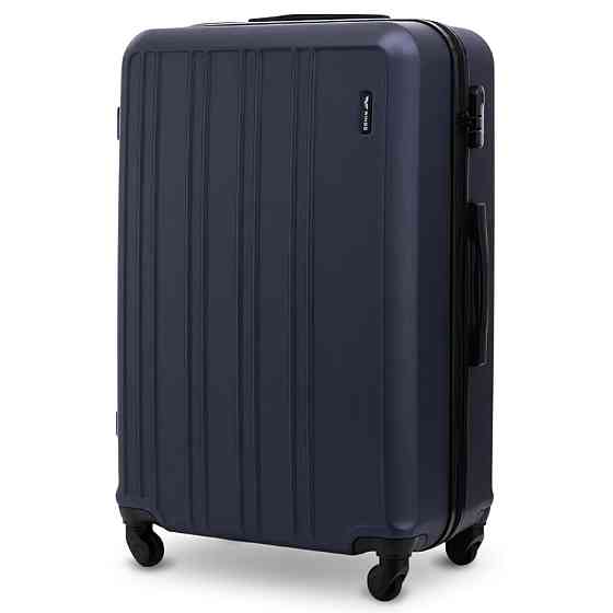 Валіза пластикова WINGS HRR01 велика 75 см темно-синя Київ