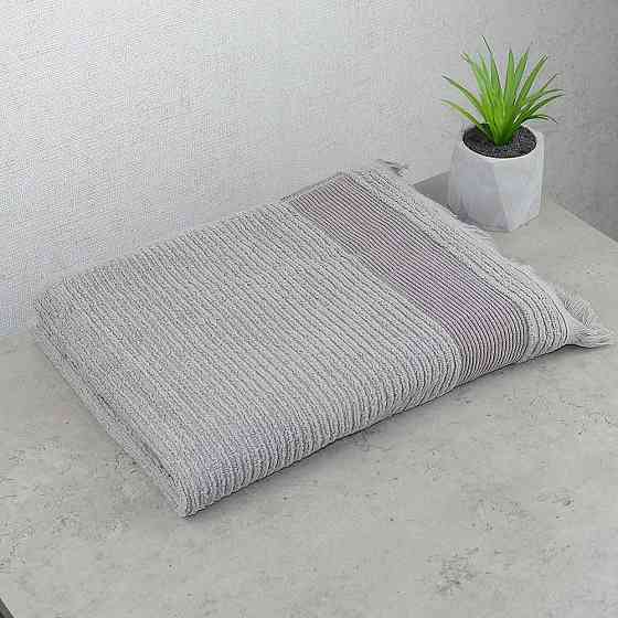 Махровое полотенце с бахромой GM Textile 50х90см Люкс качества 450г/м2 (Серый) Сумы