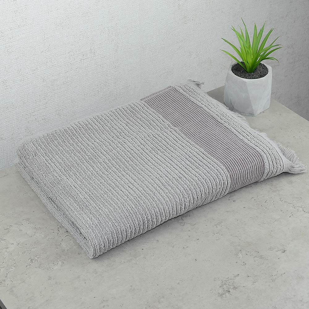 Махровий рушник з бахромою GM Textile 50х90см Люкс якості 450г/м2 (Сірий) Суми - фото 1