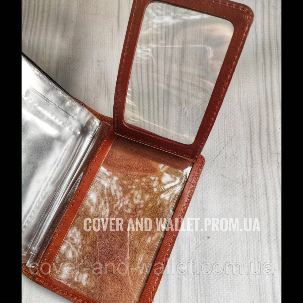 Кожаная обложка на водительское удостоверение с файлами ST Leather Киев - изображение 9